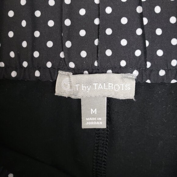T by Talbots Skort Polka Dot Tuxedo Stripe Pull On Black White Size Medium - Picture 7 of 8